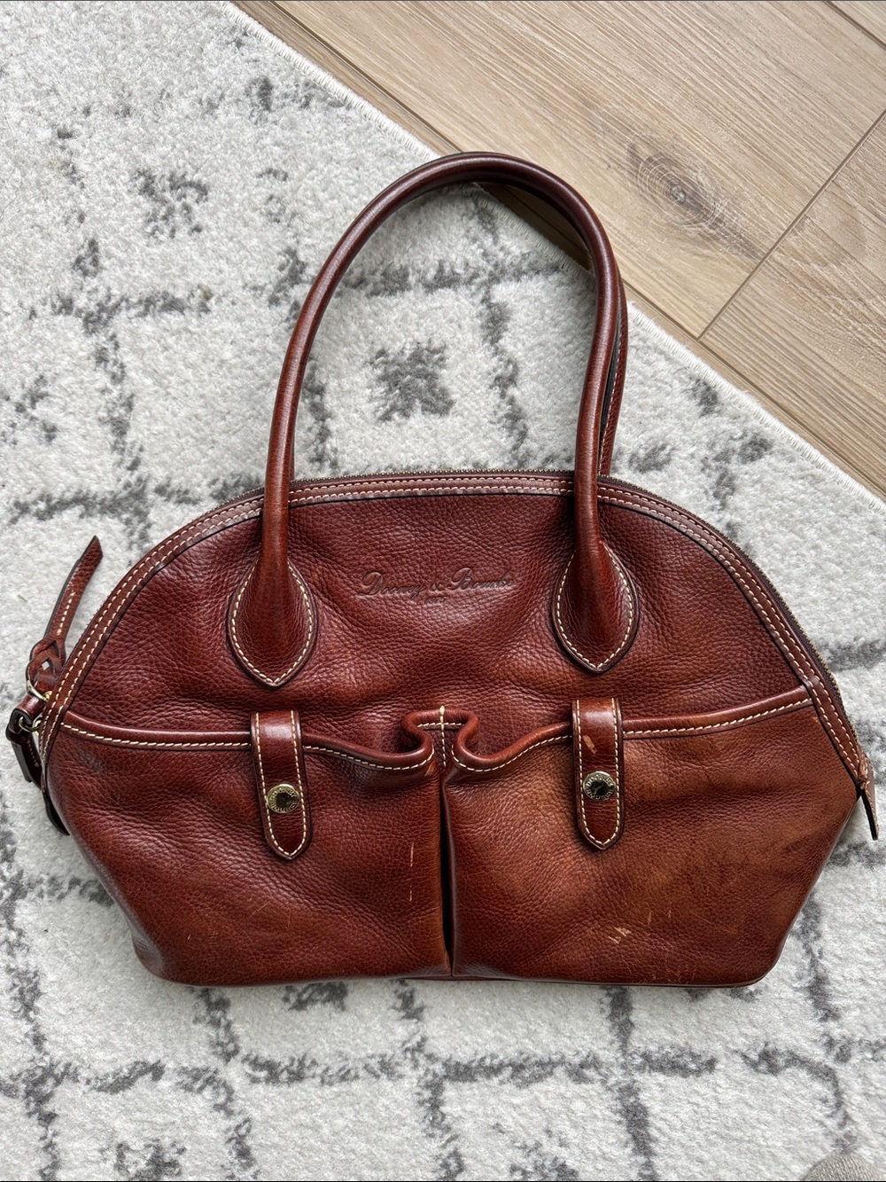 DOONEY & BOURKE FLORENTINE LEATHER DOMED SATCHEL BAG